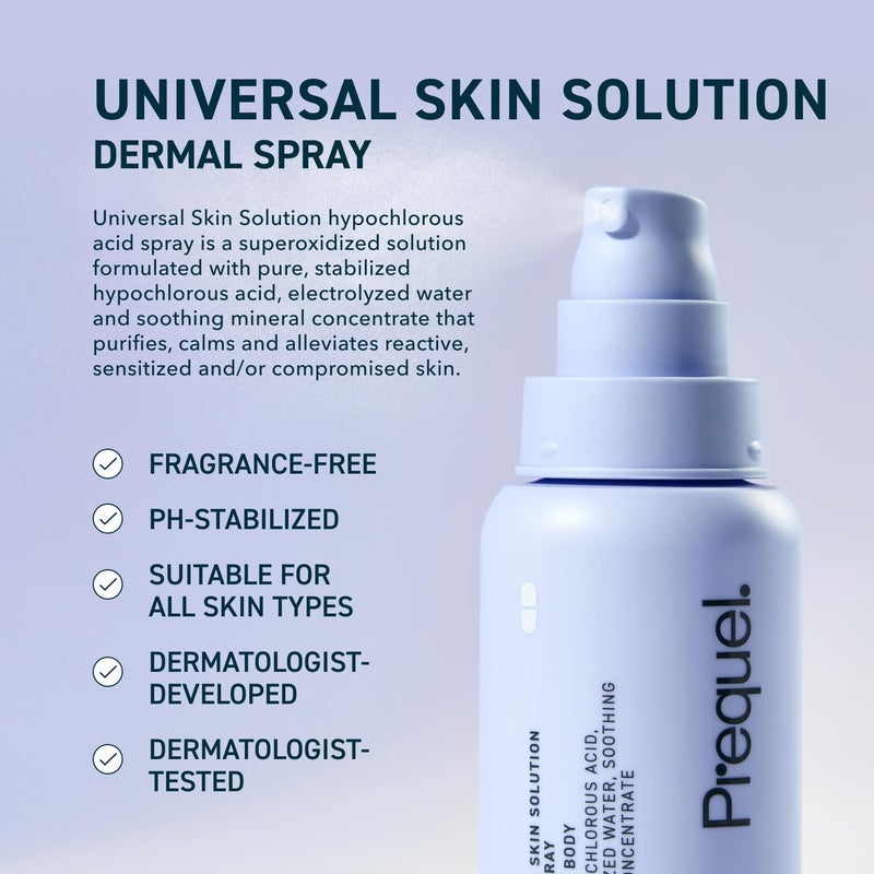 Prequel Skin Universal Skin Solution Hypochlorous Acid Spray for Face and Body. Fine Mist HOCL Facial Cleanser and Dermal Spray with Minerals & Electrolyzed Water - pH-Stabilized Care. 4oz - Image 2