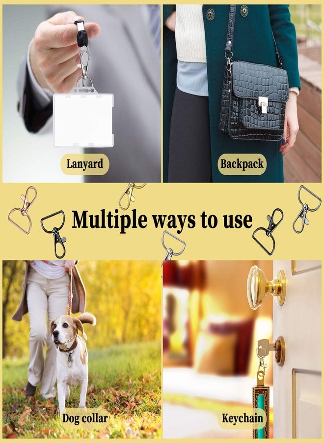 Hotop 25 Pcs Metal Swivel Clasp Hooks 1 Inch D Ring Keychain Making Kit Lanyard Snap Hooks Keychain Clip Hooks Lobster Claw Clasps for Lanyard Making, Purse Hardware, DIY Craft - Image 4