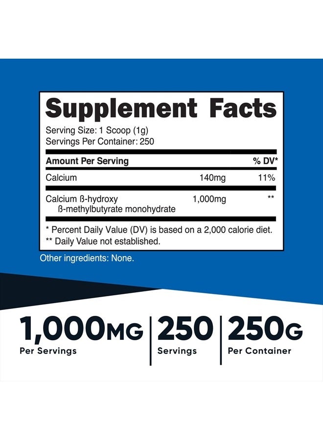 Nutricost HMB Powder 250 Grams - Gluten Free And Non-GMO - Image 4