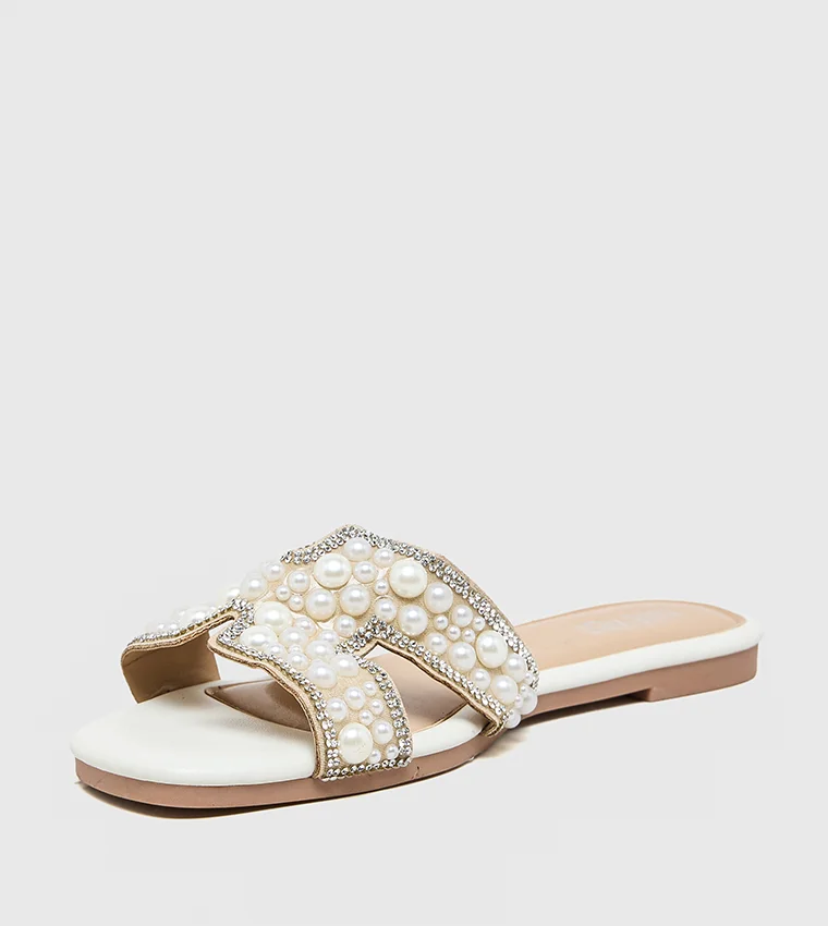 ناين ويست SF1042 01 WHITE Women Flats