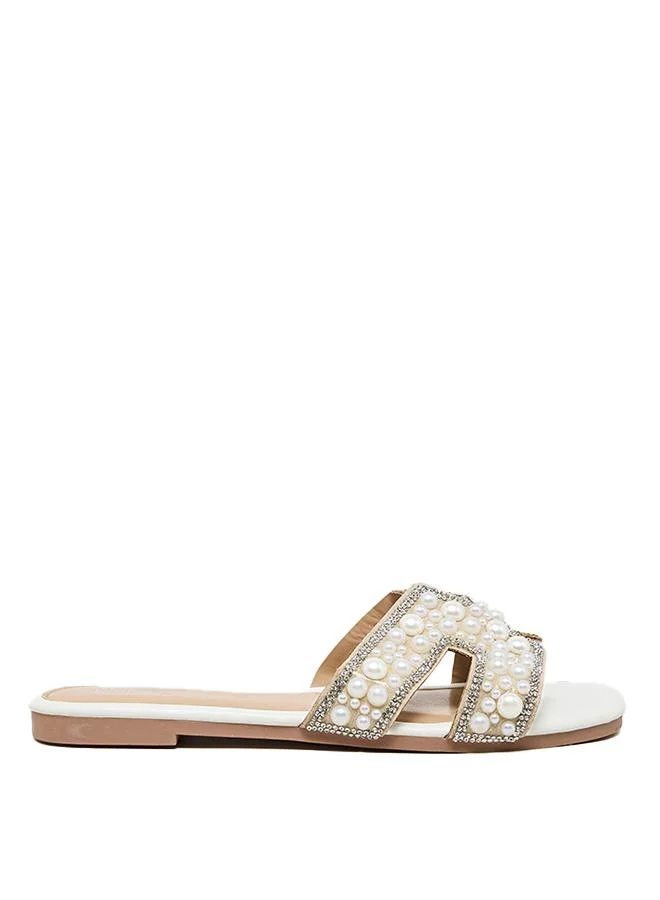 ناين ويست NINEWEST SF1042 01 SANDALS WHITE