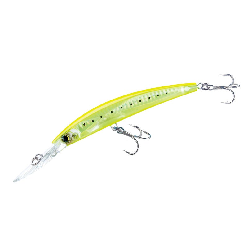 DUEL Yo-Zuri Crystal 3D Minnow Deep Diver Lure, Chartreuse Silver, 6-Inch - Image 1