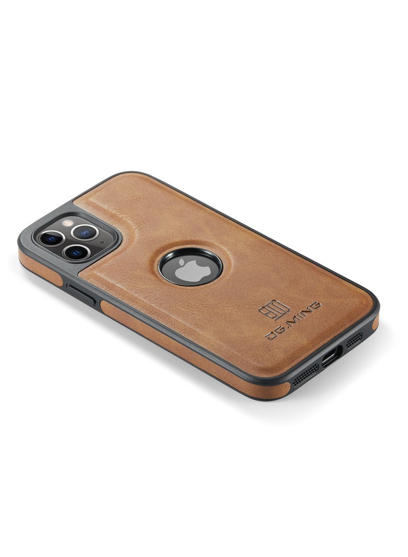 ديجمينغ جراب حماية خلفي جلد صناعي مع فتحة شعار مضاد للصدمات متوافق مع  Iphone 11 Pro  (بني) - Image 2