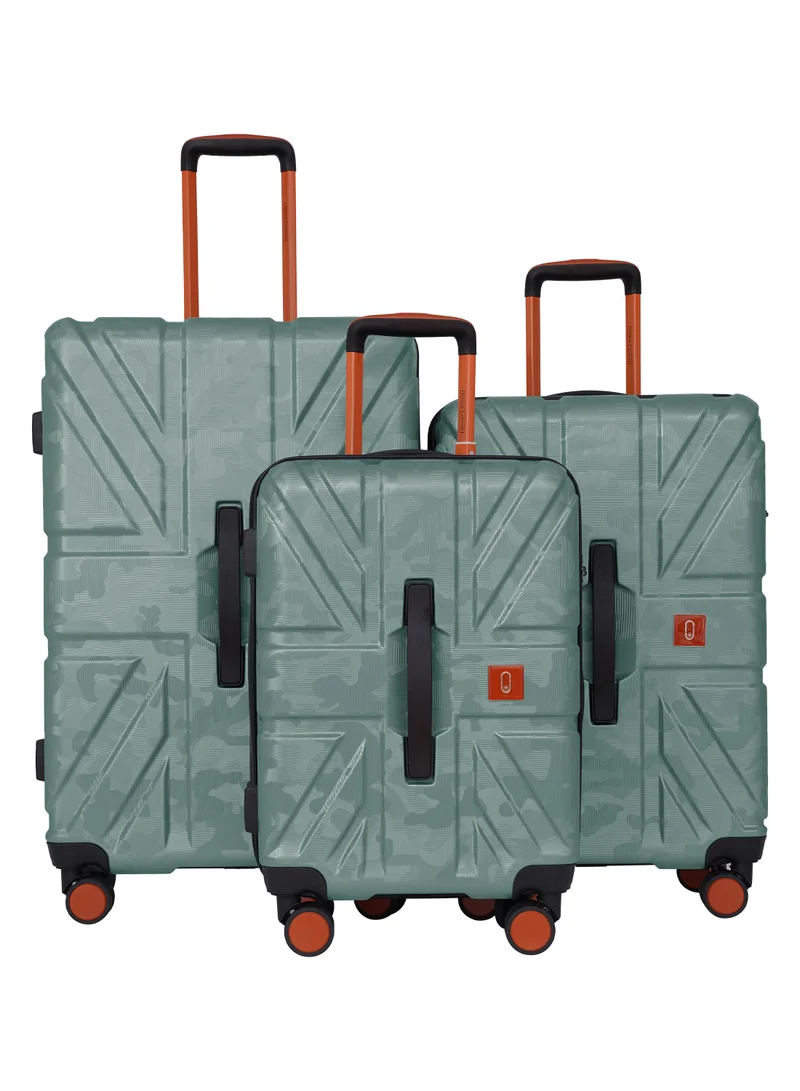 بارا جون Urban Trekker 3 Pcs ABS Luggage Trolley Set - Green