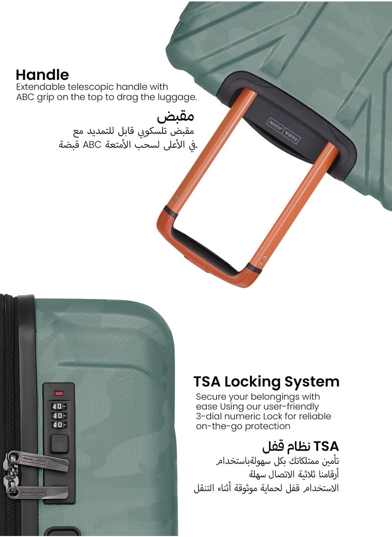PARAJOHN - Urban Trekker 3 Pcs ABS Luggage Trolley Set - Green - Image 1