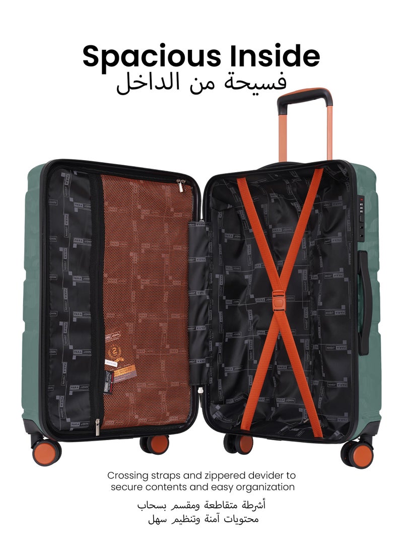 PARAJOHN - Urban Trekker 3 Pcs ABS Luggage Trolley Set - Green - Image 1