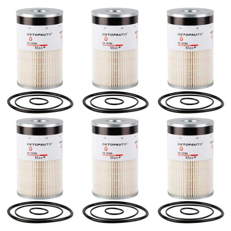 GETOPAUTO FS19765 Fuel Filter Water Separator Compatible with Cummins ISX Replaces P550851 PF7930 WF10005 21737499 85120233 FS19763 PF7928 P550849 L9765 L9763FXL 33763 FS19764 FS19766 PF9814set of 6