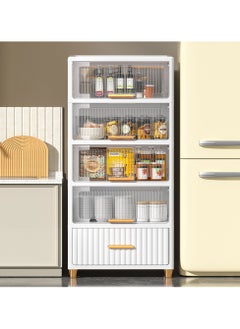 JANTENS Foldable Storage Boxes 4 Tier Storage Bins With Lids, Large Storage Bins Kitchen Organization Cabinet, Closet Storage and Organization Storage Containers for Home Kitchen Bedroom  - Image 1