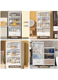 JANTENS Foldable Storage Boxes 4 Tier Storage Bins With Lids, Large Storage Bins Kitchen Organization Cabinet, Closet Storage and Organization Storage Containers for Home Kitchen Bedroom  - Image 4