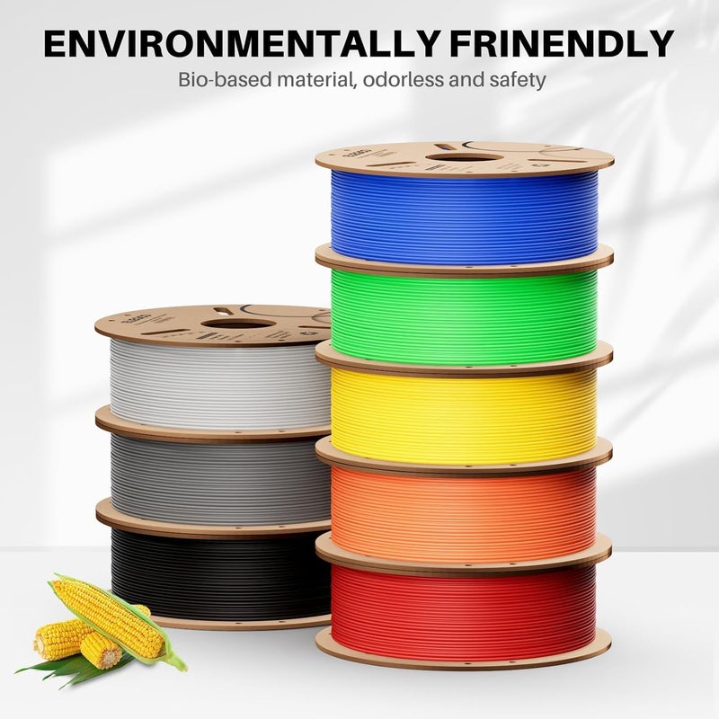 Protomont TECHNOLOGIES خيوط ELEGOO PLA+ 1.75 مم 1 كجم، خيوط طابعة ثلاثية الأبعاد PLA Plus، دقة أبعاد +/- 0.02 مم، قوية وعالية القوة، مناسبة لمعظم طابعات FDM (1 كجم/بكرة، 2.2 رطل) (رمادي) - Image 2