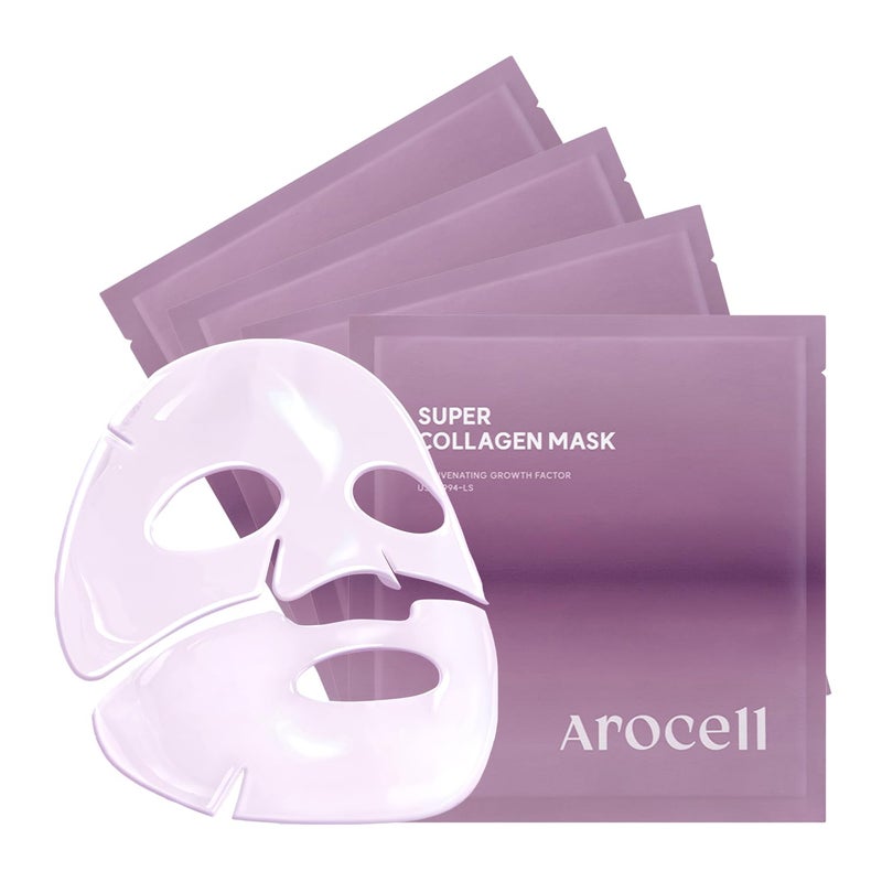AROCELL OFFICIAL AROCELL Super Collagen Overnight Hydrogel Mask with Retinol & Stem Cell | Firming, Lifting, Plumping, Long-Lasting Glow | Korean Glass Skin Care | 43g x 4 | BSS Skincare Must-Have - Image 1