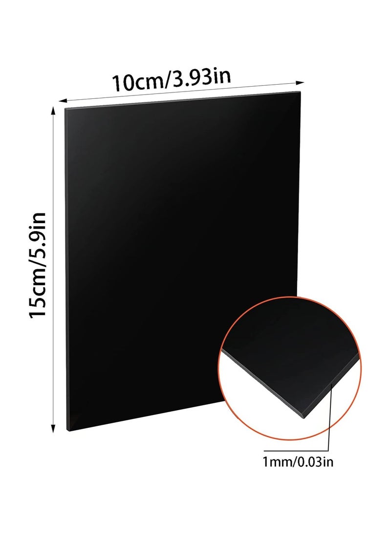 TPGP 10 Pcs Acrylic Sheets Black Acrylic Blanks Square Acrylic Discs Small Black Acrylic Panel Plastic Sheets Square 1 mm Thin Acrylic Sheet Signs for Picture Painting DIY Crafts(15 x 10cm) - Image 2