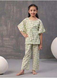 Bear Print Kaftan & Pyjama Set by Styli