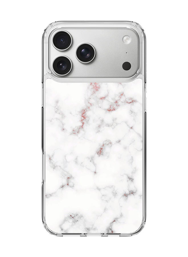 Stylizedd Classic Clear MagSafe Case for iPhone 17 Pro Max , Hybrid Soft Case Flexible Edges Anti Drop TPU PC Gel Thin Transparent Cover [ Designed for iPhone 17 Pro Max ] - Marble Print Rose Grey