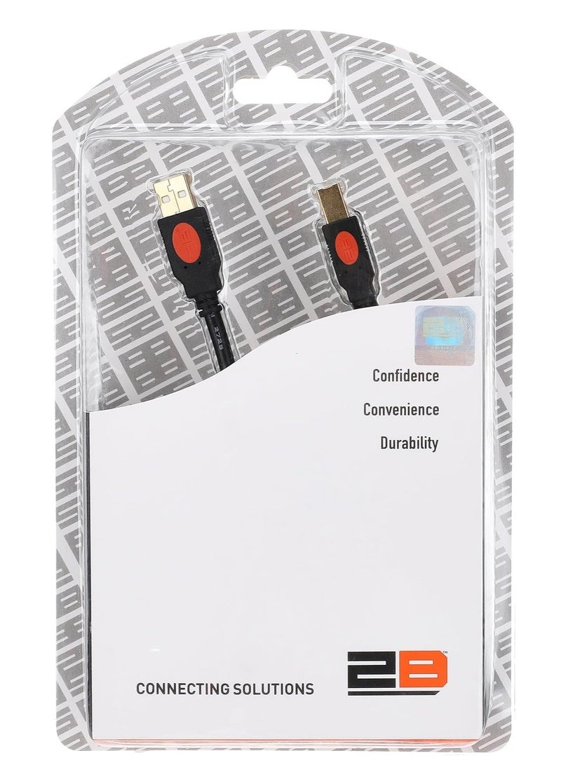 2بي كابل USB للطابعة 3 متر DC017 من 2 بي - لون اسود لكومبيوتر - سي - Image 2