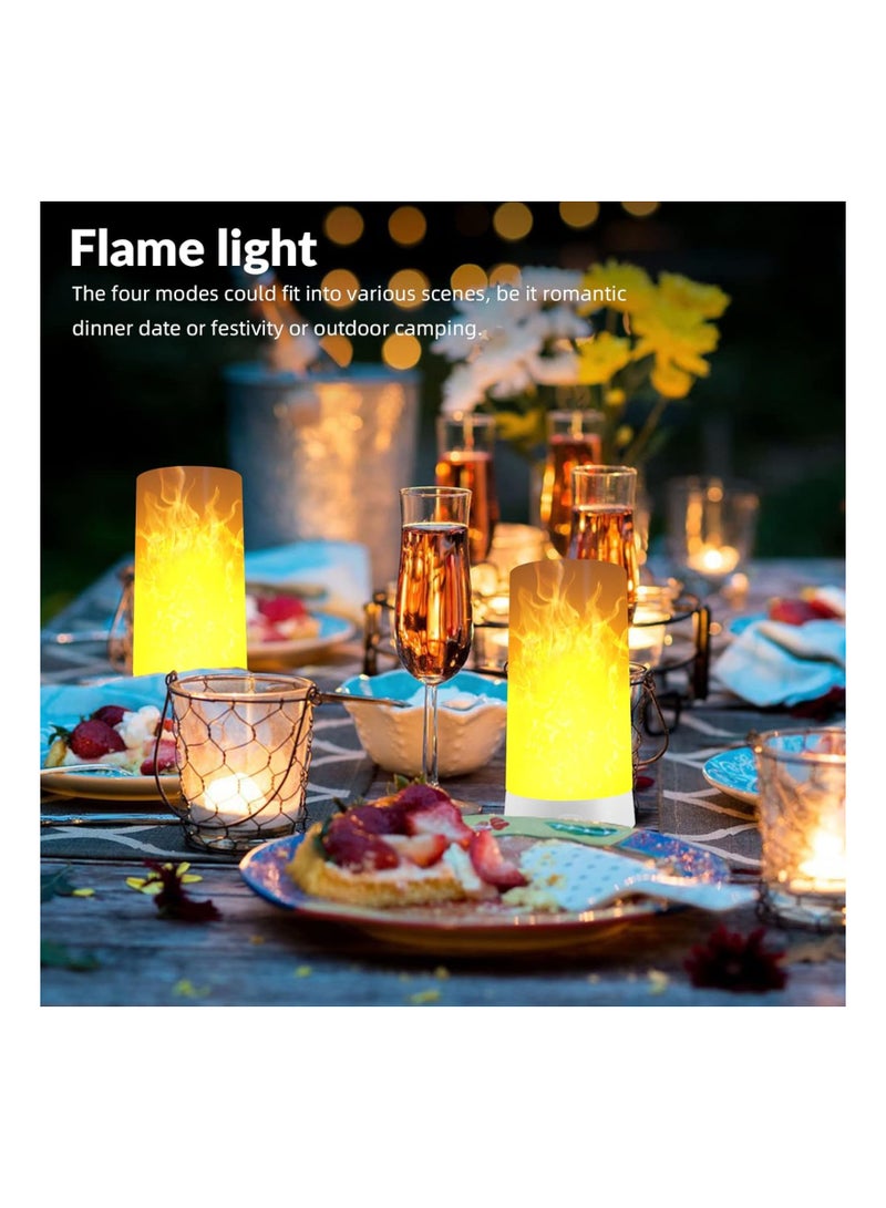 Zikra 2PCS USB Rechargeable LED Flame Effect Lights with Remote & Timer, Waterproof Dimmable Flameless Candles for Home, Party, Garden, and Camping Decoration - Fake Fire Lamps - Image 5