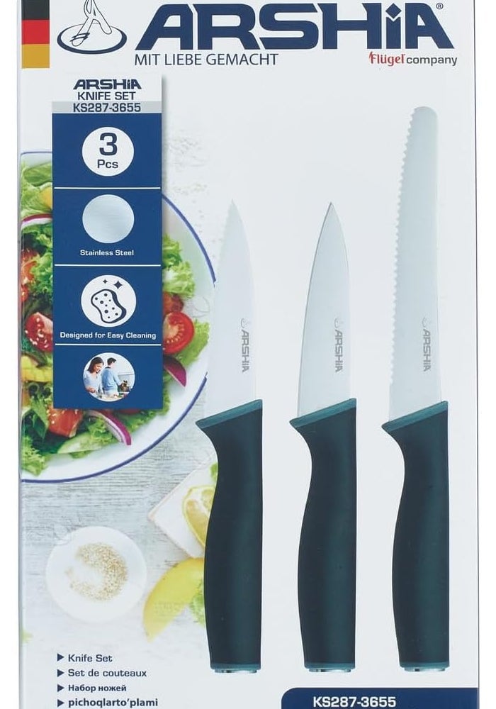 Arshia 3-Piece Kitchen Knife Set with Stainless Steel Blades - Image 2