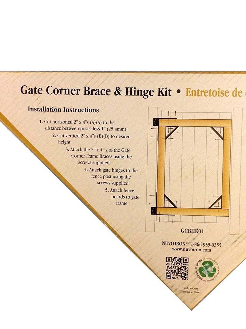 Nuvo Iron Gate Corner Frame Brace Kit, Black, 1 Count (Pack of 1) - Image 4