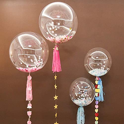 FI - FLICK IN Transparent Latex Bubble Balloons 20 Inches (after inflating) Crystal Clear Bobo Balloon for Led Light Up Helium Style (Pack of 10) - Image 2