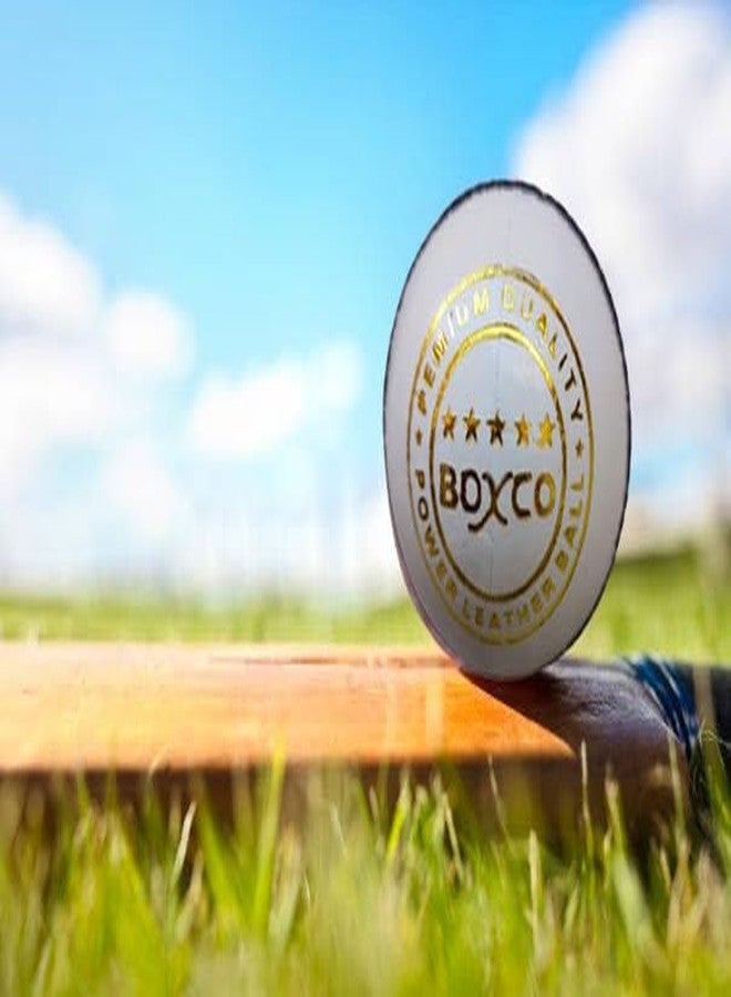 BOXCO Power Hand Stitched Four Piece Cricket Leather Ball Pack of 2 Power White Ideal for t20 one Day and Test Matches Durable with Excellent Grip and consistent Bounce. (Pack of 2) - Image 3