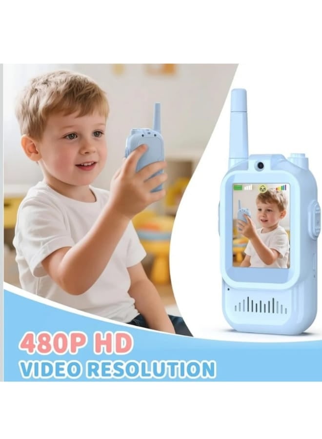 Rahnial Kids Video Communication Toy with Camera & Screen – Rechargeable Electronic Pretend Play Toy, Portable Learning Gift for Boys and Girls, 2 Pack (Blue & Pink) - Image 4