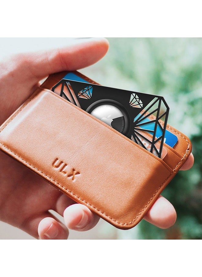 MINGER - Card Case for Apple AirTag Ultra Thin Credit Card Size Airtag Wallet Holder for Purse Handbag Backpack Wallet Clutch Bag Slim Lightweight Air Tag Holder 2mm Thickness Anti Theft Clip Black - Image 1