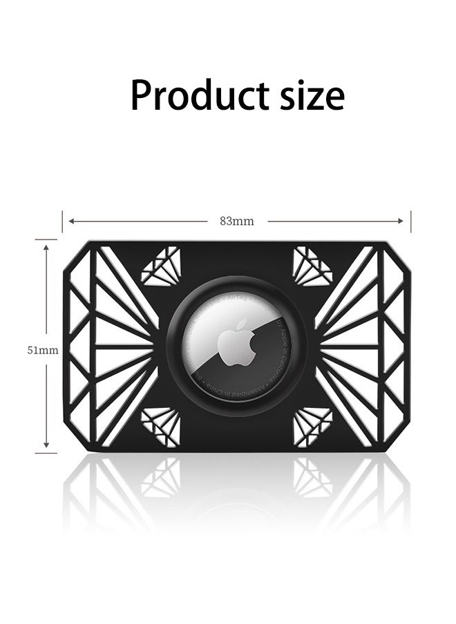 MINGER - Card Case for Apple AirTag Ultra Thin Credit Card Size Airtag Wallet Holder for Purse Handbag Backpack Wallet Clutch Bag Slim Lightweight Air Tag Holder 2mm Thickness Anti Theft Clip Black - Image 1