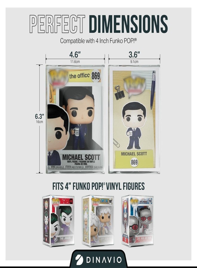 Dinavio Crafthouse Premium 0.7mm Heavy Duty Plastic Funko Pop Protector Compatible with Funko POP! 4" Inch Figures - Ultra Thick 0.7mm, Crystal Clear, UV Protection, Scratch Resistant (5 Pack) - Image 2