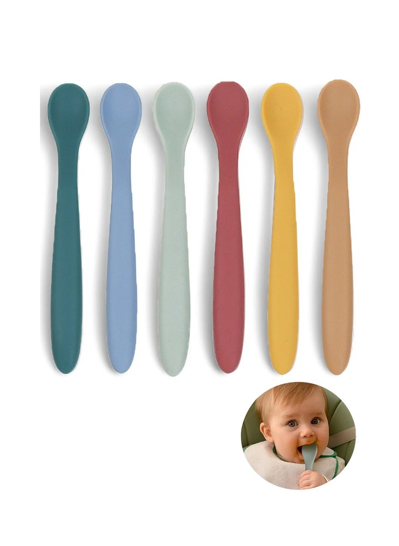 Generic 6-Piece Silicone Feeding Spoons, for Baby and Infant, Soft-Tip Easy on Gums I Training Spoon | Baby Utensils Feeding Supplies, Dishwasher & Boil-proof  - Image 1
