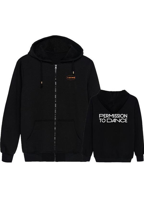 Generic - Love Yourself Youth Group Sweatshirt Zipper Hooded Cardigan Jacket Trendy Casual Style Teenage Fashion Outerwear Black 2-fleece - Image 1