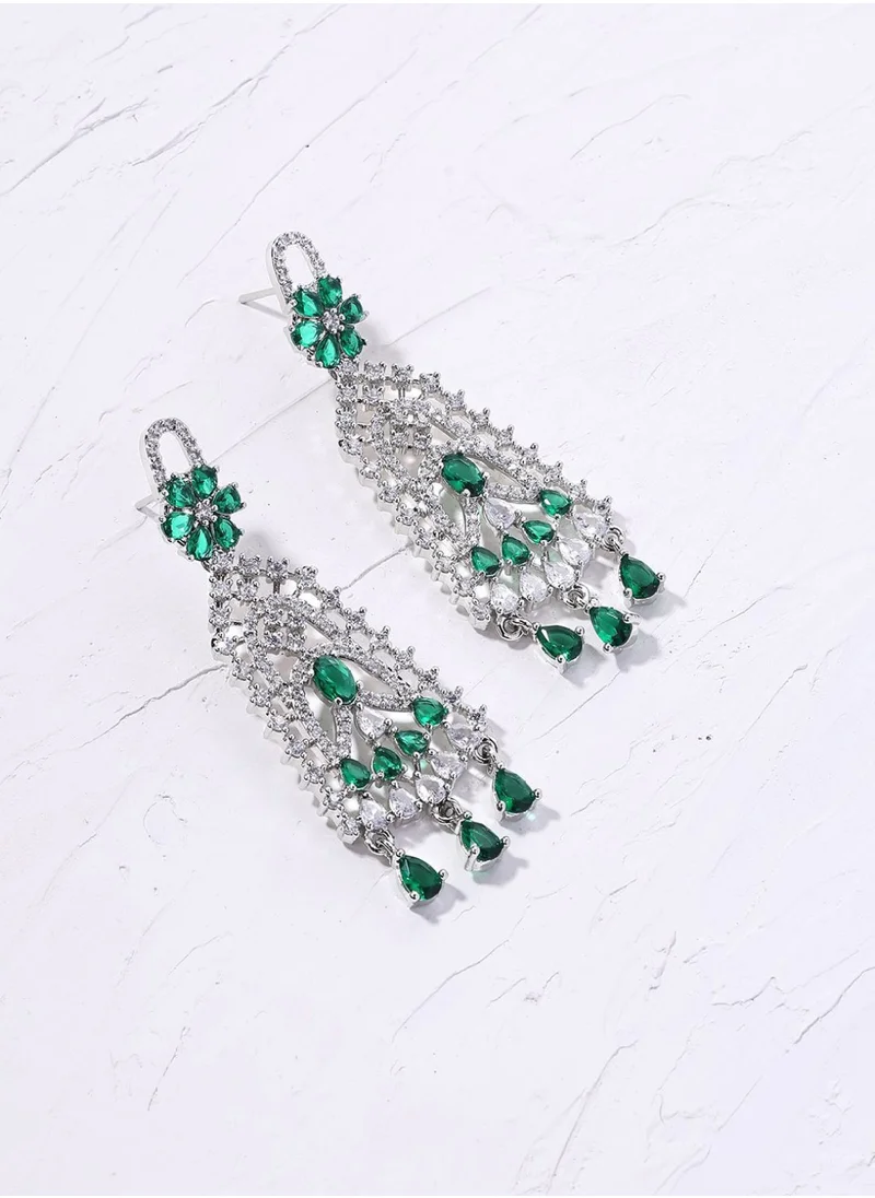 برياسي Plated American Diamond Drop Earrings