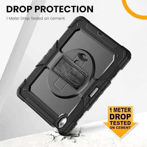 timecity for iPad Air 13 Inch Case M4 2026/ M3 2025/ M2 2024, 360° Rotating Stand, Pencil Holder & Wireless Charging, Shockproof with Screen Protector & Shoulder Strap - for Designers, Black - Image 3