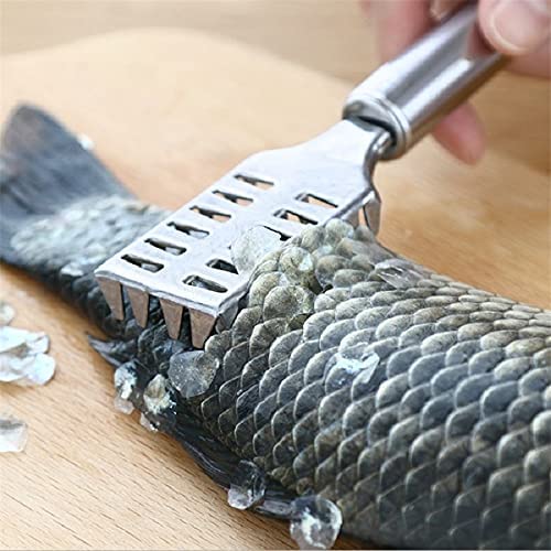 NURIOR NURIOR Fish Scale Scraper Fish Scaler Sawtooth Scale Descaler Scraper Cleaner Fish Scales Brush Shaver Remover Scale Knife Peeler Skin Peeler Fish Tools (Pack of 2) - Image 2