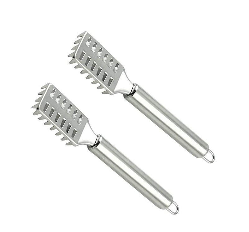 NURIOR NURIOR Fish Scale Scraper Fish Scaler Sawtooth Scale Descaler Scraper Cleaner Fish Scales Brush Shaver Remover Scale Knife Peeler Skin Peeler Fish Tools (Pack of 2) - Image 1