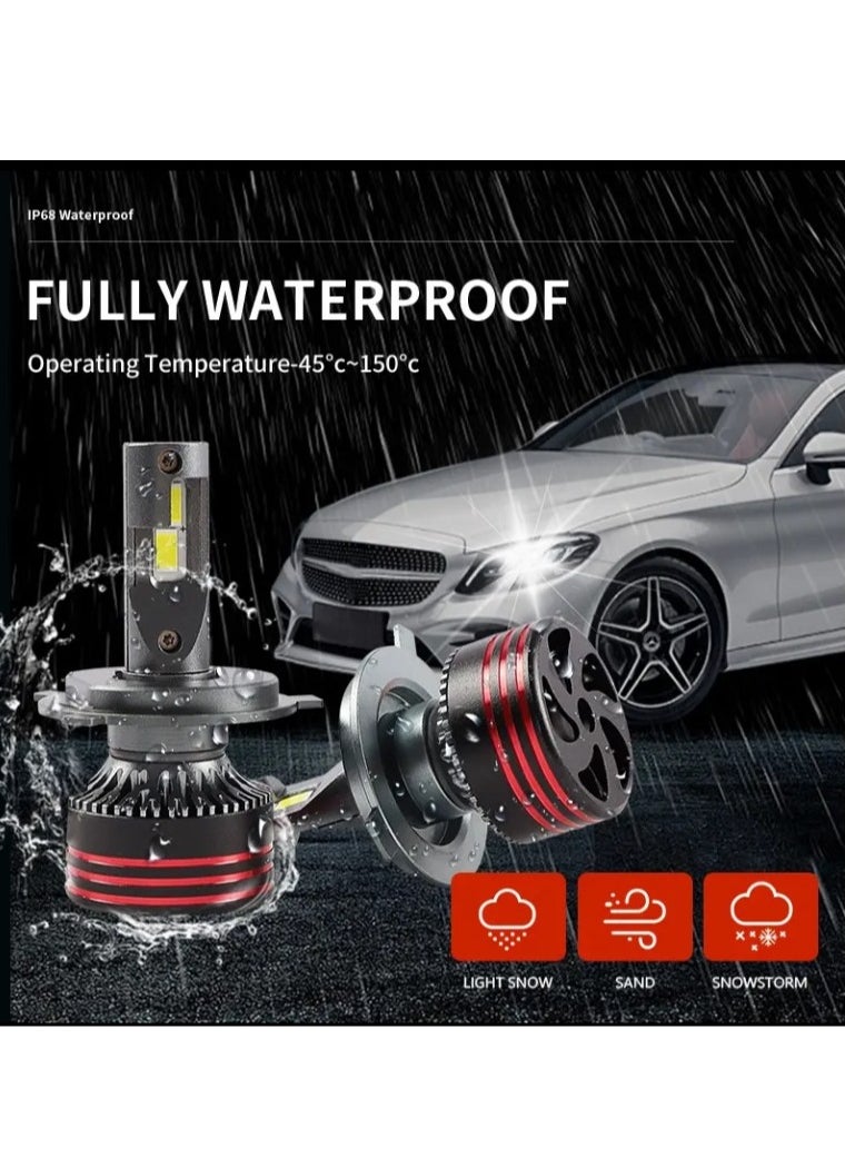 Generic BRIOLIGHT M8 Pro Plus H4 LED Headlight Bulbs, 11000LM, 6000K White, 2-Pack  - Image 2