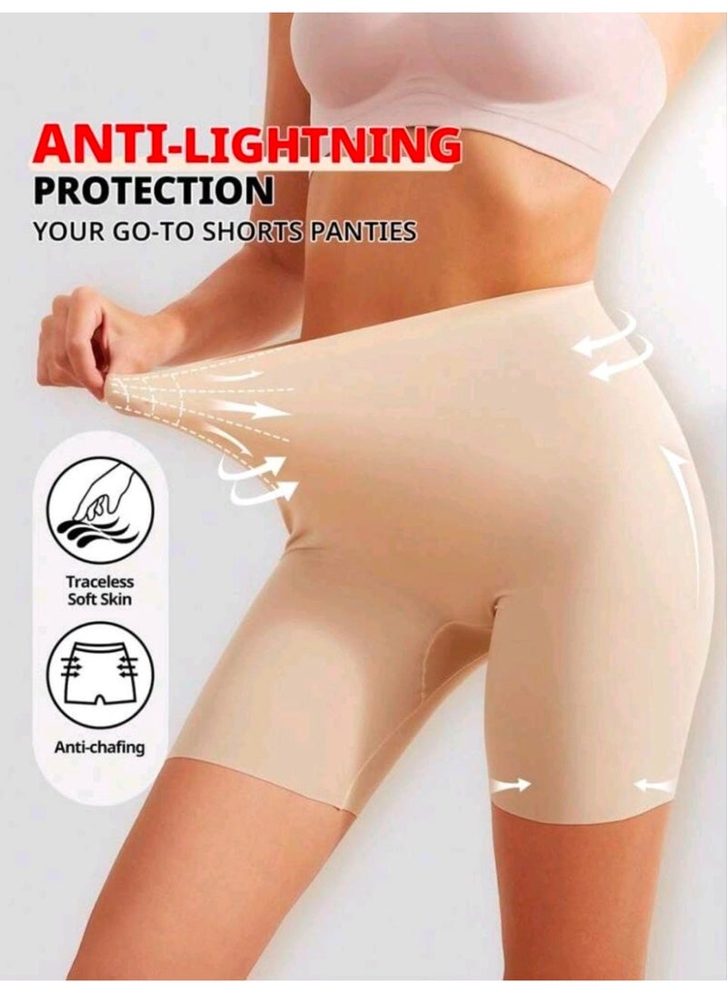 SHEIN-1pc Seamless High Waisted Tummy Control Skirted Leggings With Safety Shorts, Cooling,Breathable (Apricot) - Image 1