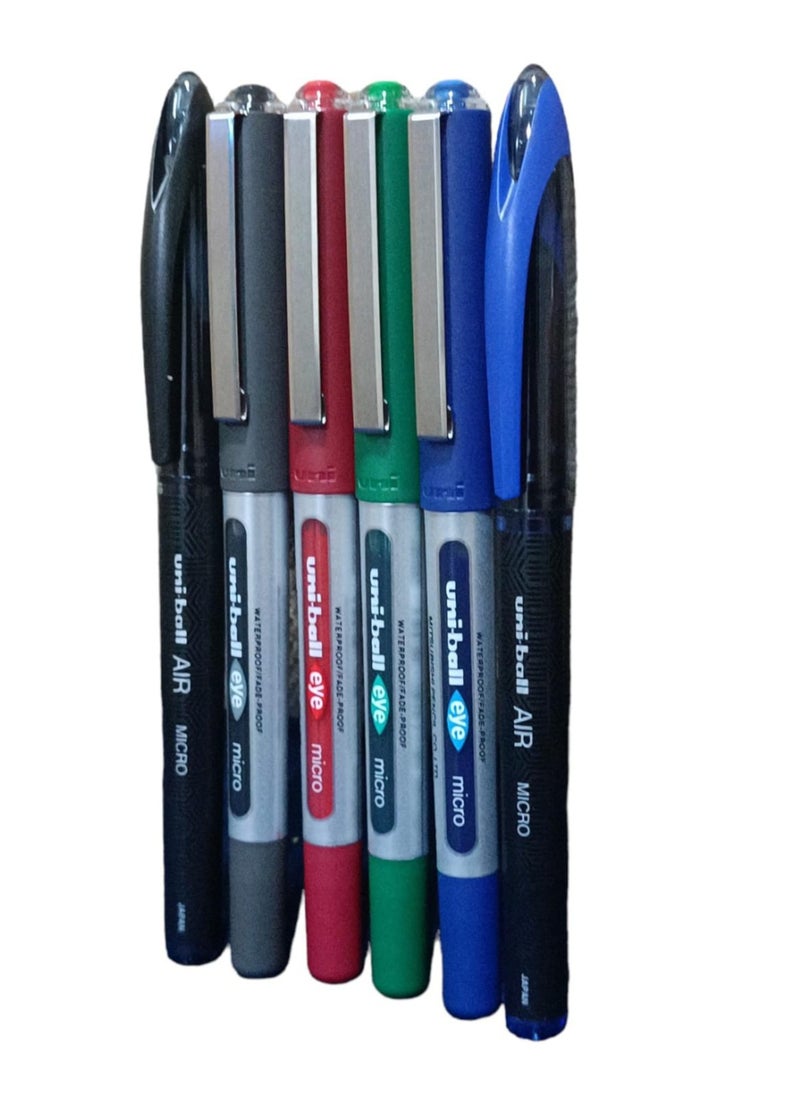 Uniball 6-Piece Eye Micro Roller Pen Multicolour  - Image 1