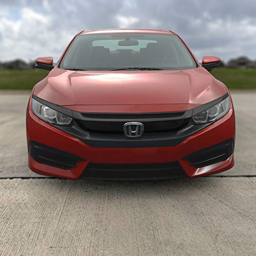 SlickMod Chrome Delete Blackout Vinyl Overlay for 2016-2021 Honda Civic Front Grill Trim (Gloss Black) - Image 4
