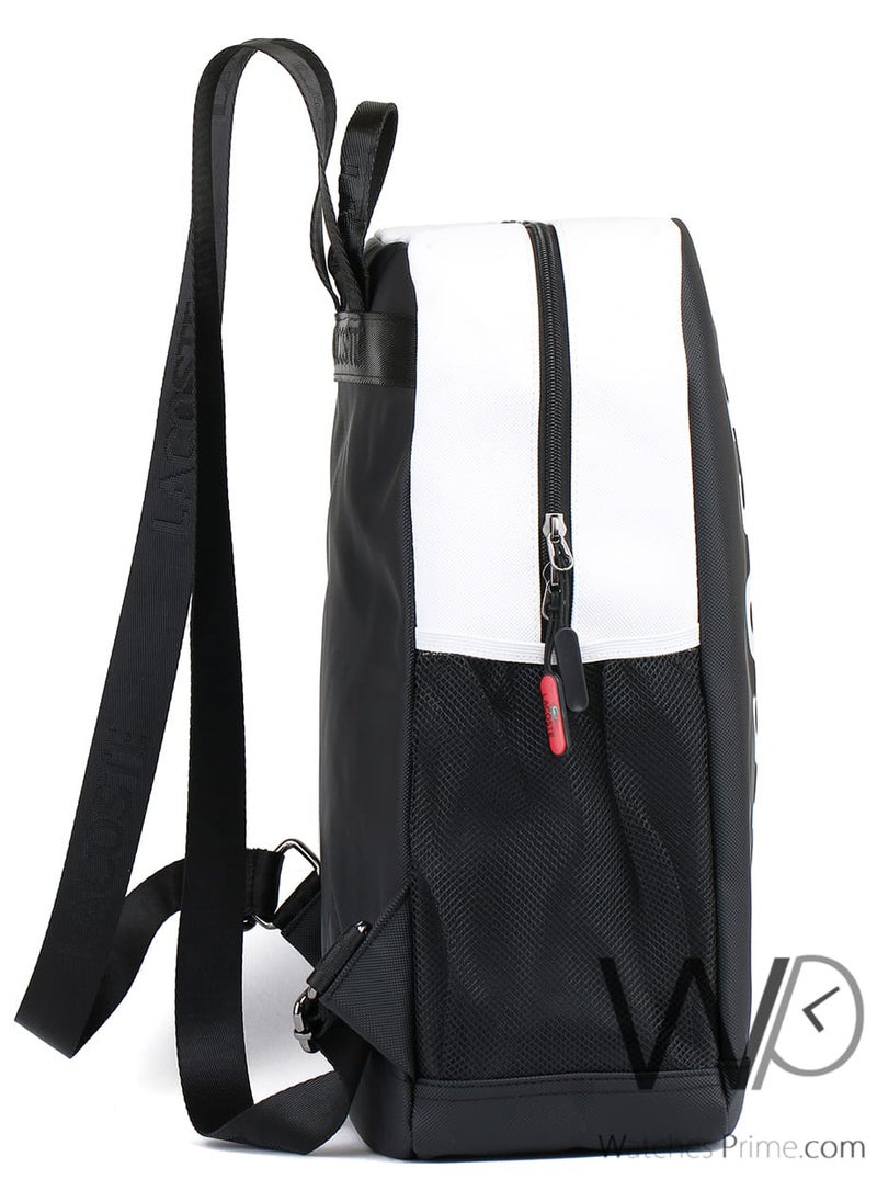 LACOSTE Lacoste Backpack Black White Fiber Men Laptop Bag  - Image 5