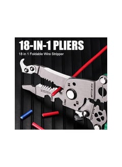 PROMASS promass 18-in-1 Foldable Wire Stripper,Upgraded Multifunctional Wire Stripper, Twister, Crimping Tool, Electrician Pliers, Wire Crimper for Electricians and DIY Projects  - Image 2
