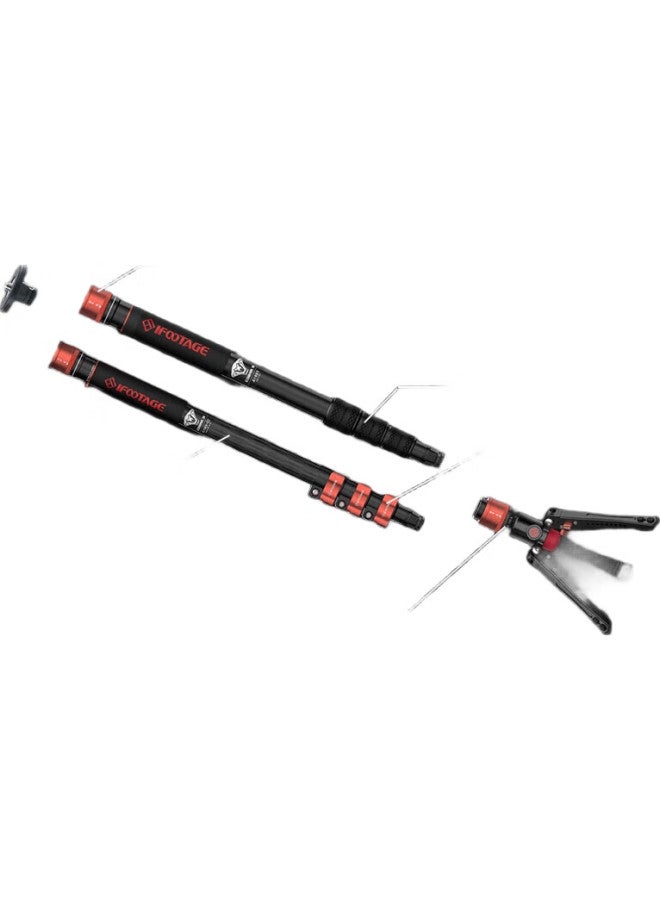 Ifootage Yinji Eyelash C180F-P Carbon Fiber Monopod, Foot-Operated Unlocking, Professional Photography And Videography Tripod, Dslr Camera And Camcorder Hydraulic Damping Ball Head, Monopod Stand - Image 2
