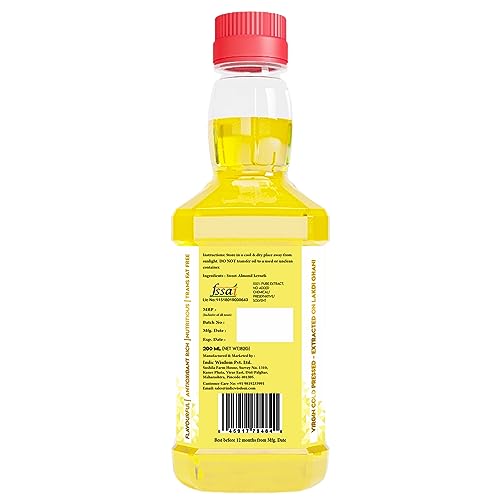 IndicWisdom Wood Pressed Sweet Almond Oil 200 ml (Cold Pressed Sweet Almond Oil - Extracted on Wooden Churner) - Image 2