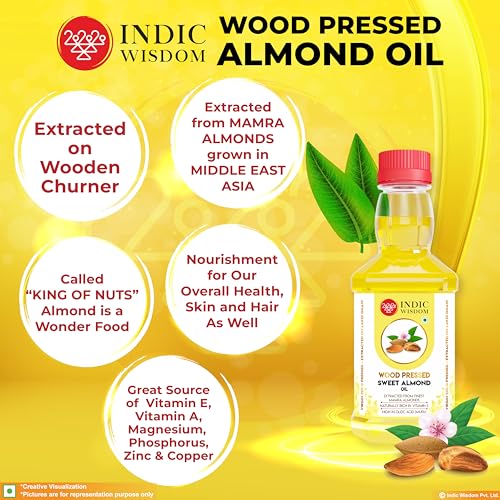 IndicWisdom Wood Pressed Sweet Almond Oil 200 ml (Cold Pressed Sweet Almond Oil - Extracted on Wooden Churner) - Image 5