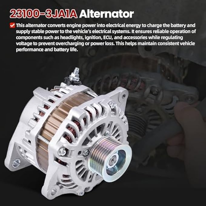 FuseRish 23100-3JA1A Alternator 150A 12V Compatible with Nissan Murano 2015-2017, Pathfinder 2013-2017, for Infiniti QX60 2014-2016, JX35 2013, 2.5L 3.5L 7-Groove Pulley Replace A003TJ3991, 11538N - Image 5