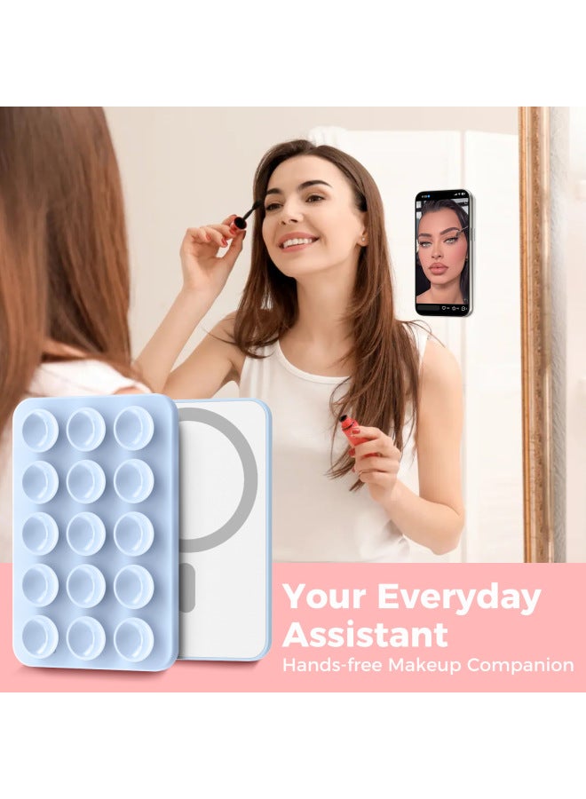Suitable For Apple IPhone Silicone Adsorption Mirror Sticker Glass Sticker Magsafe Magnetic Card Bag Silicone Card Sleeve-Color:Black-Size:Magnetic  - Image 2