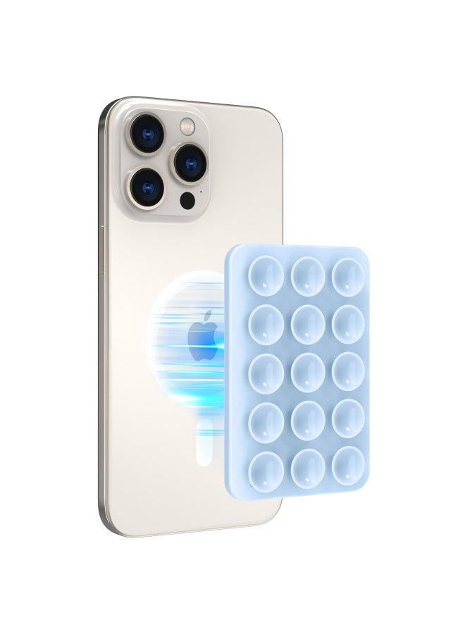 Suitable For Apple IPhone Silicone Adsorption Mirror Sticker Glass Sticker Magsafe Magnetic Card Bag Silicone Card Sleeve-Color:Black-Size:Magnetic  - Image 1
