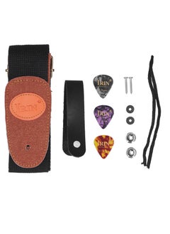 Generic Pure Cotton Fender Guitar Strap Folk Wooden Guitar Strap Electric Guitar Strap Accessories for Sports and Entertainment Strap + neck + Pick + tail order 