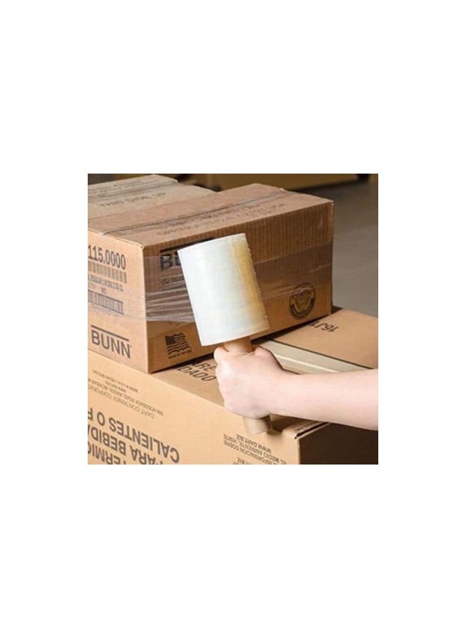 مارك [لفة واحدة] غلاف بلاستيكي شفاف صغير قابل للتمدد - غلاف بلاستيكي شديد التحمل مقاس 4 بوصات لتغليف البليت والتعبئة والنقل والتعبئة - غلاف ملتصق صغير - Image 2