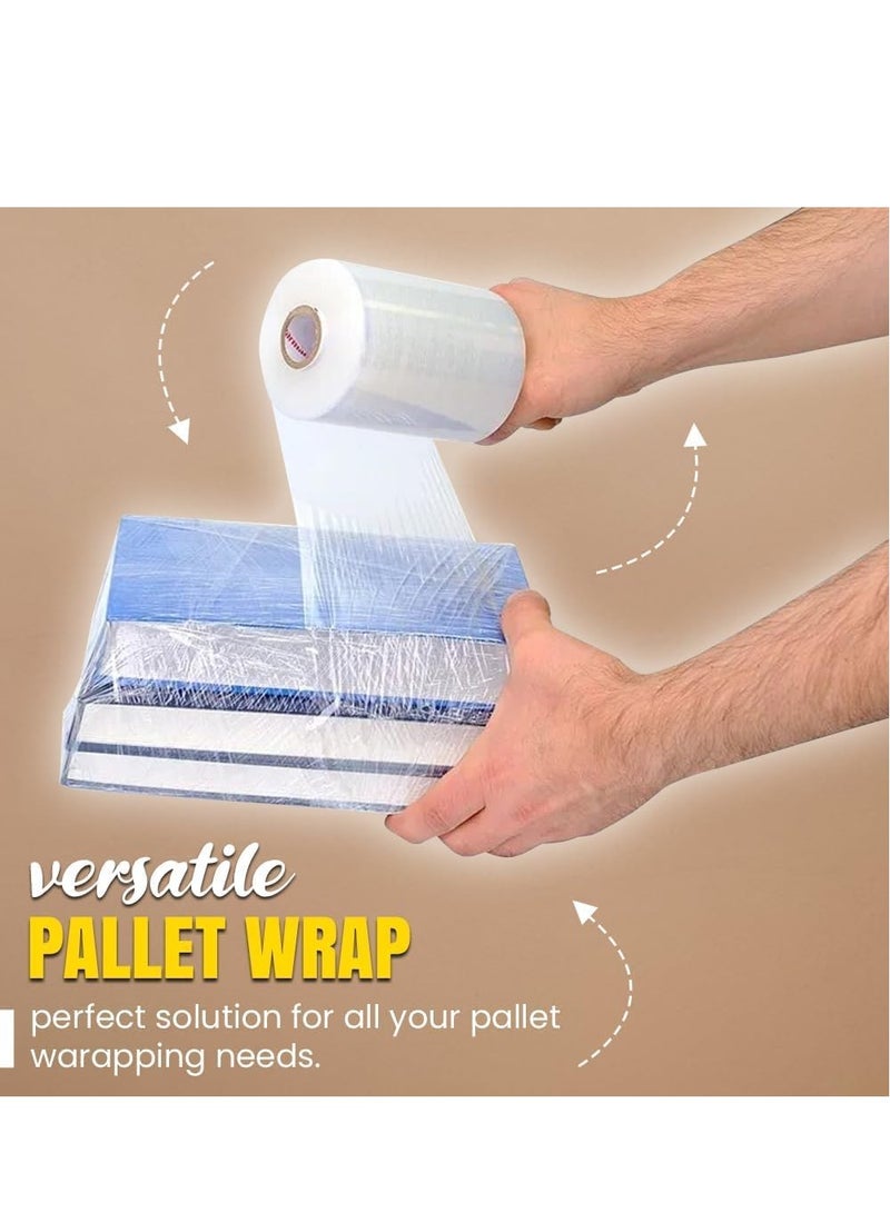 مارك [لفة واحدة] غلاف بلاستيكي شفاف صغير قابل للتمدد - غلاف بلاستيكي شديد التحمل مقاس 4 بوصات لتغليف البليت والتعبئة والنقل والتعبئة - غلاف ملتصق صغير - Image 3