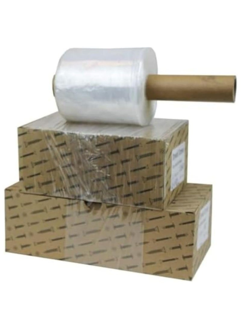 مارك [لفة واحدة] غلاف بلاستيكي شفاف صغير قابل للتمدد - غلاف بلاستيكي شديد التحمل مقاس 4 بوصات لتغليف البليت والتعبئة والنقل والتعبئة - غلاف ملتصق صغير - Image 5